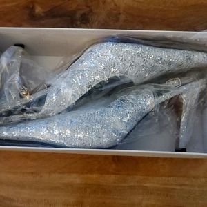 Silver formal heels